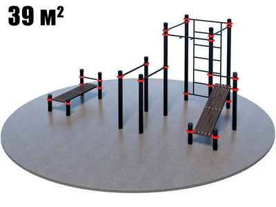 Готовая спортивная площадка для улицы для коттеджа 1-3 (Ø7 м)
