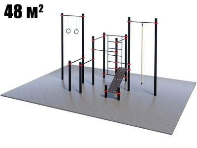 Проект Воркаут площадка для коттеджа 1-4 PAW-47 (8 х 6 м)
