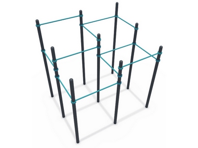 Уличный комплекс разноуровневых турников ГТО 108 мм СОВ 01100