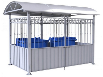 Контейнерная площадка для ТБО Долио 4 на 2 евроконтейнера