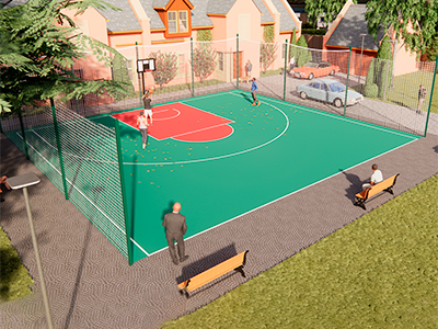 Готовая спортивная площадка для улицы TORUDA ST-1 (16х14,5, игровое поле 15х14)
