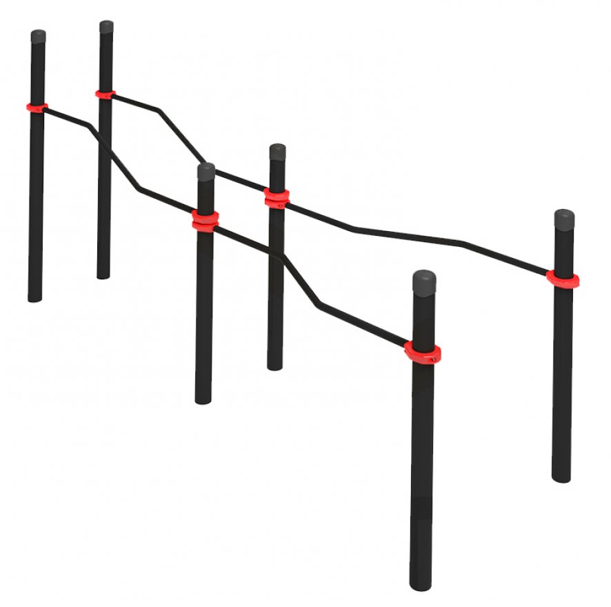 Брусья двойные разноуровневые с подъездом для коляски - вид 2