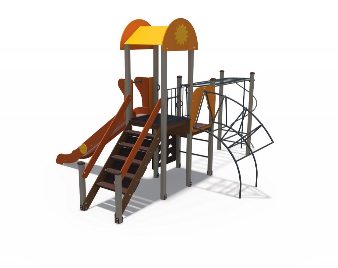 Уличный ДСК Солнышко Игра ДИО 03031 Скат металлический Н-1500 - вид 1
