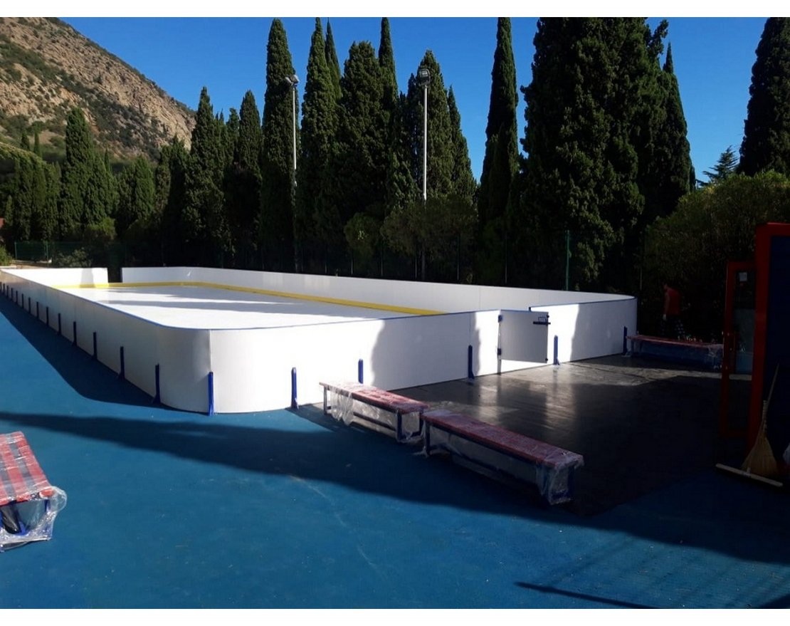 Хоккейная коробка из стеклопластика толщиной 5 мм, с обычными бортами, без ограждения из сетки - вид 2