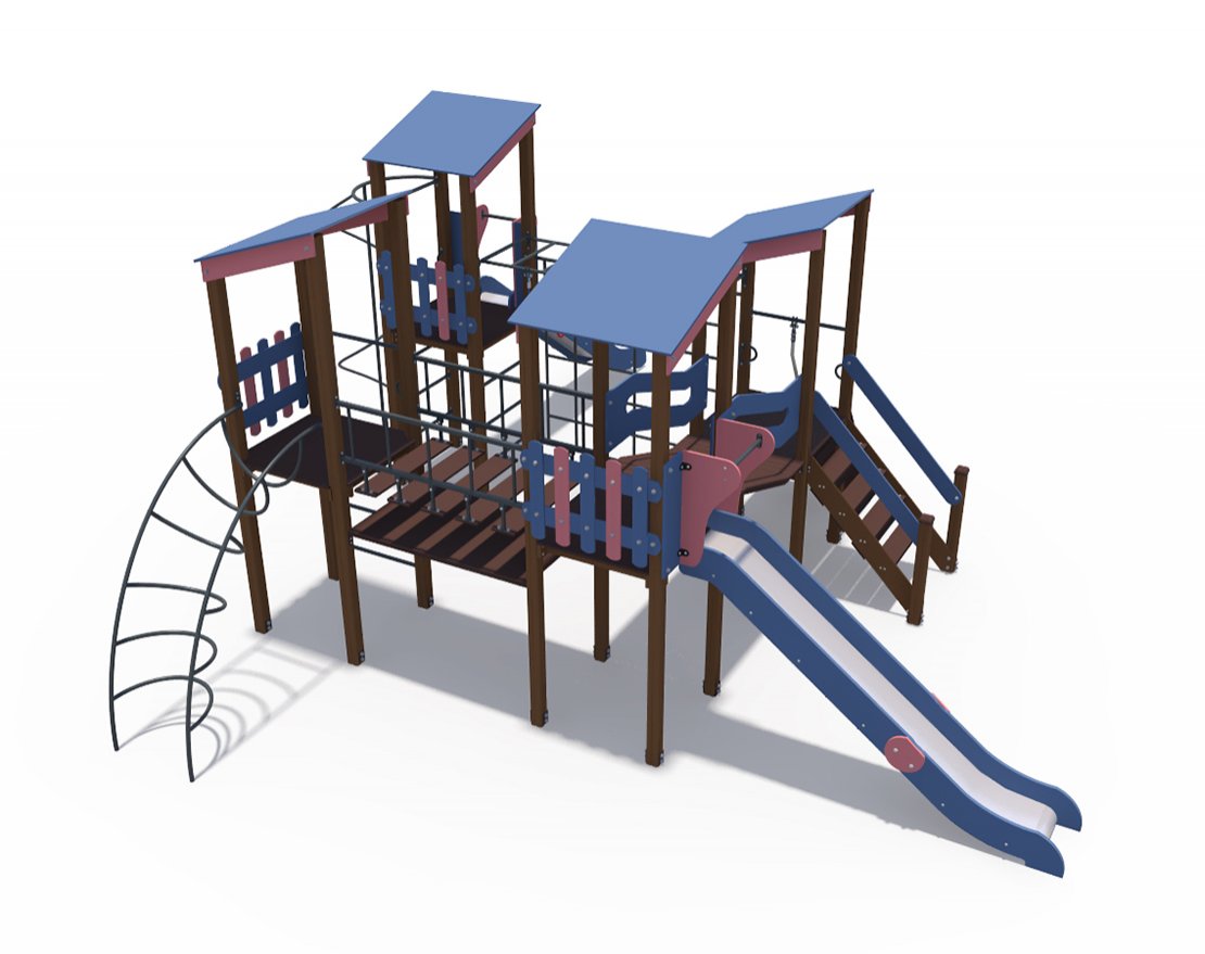 Игровой комплекс Геометрия с металлическими скатами Н-1500 ДИО 10114 - вид 1