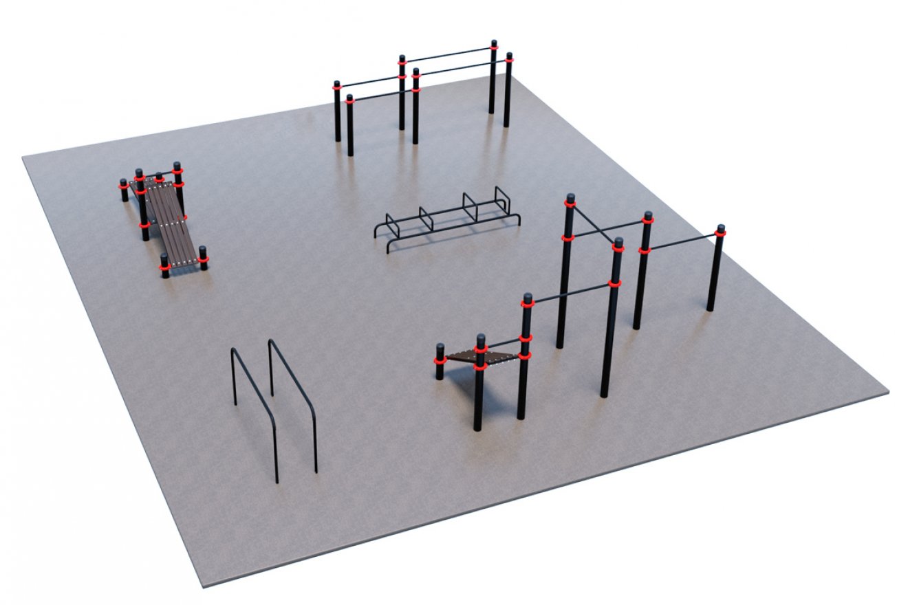 Готовая спортивная площадка для улицы для Воркаут и ГТО 2-5 (12 x 10 м) - вид 2