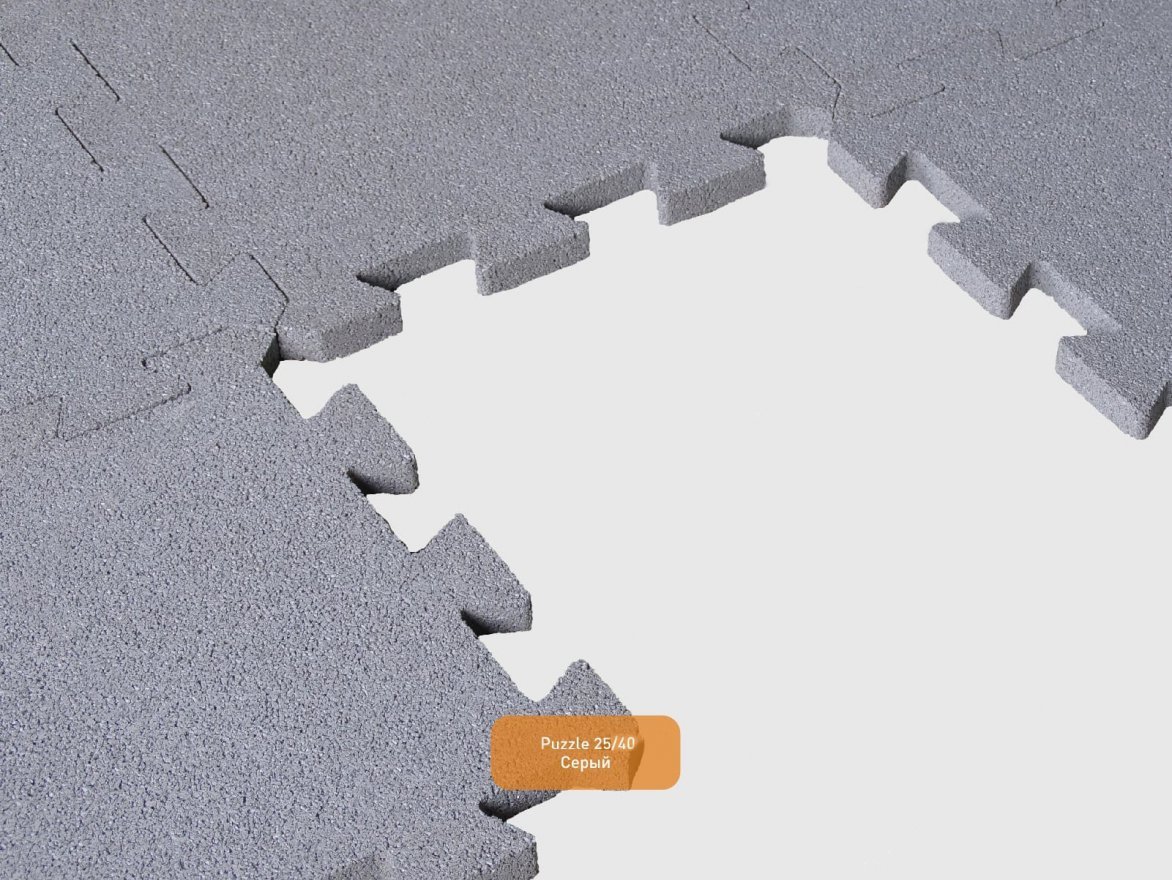 Резиновая плитка  Puzzle 500х500 (25-37 мм) с рельефным основанием