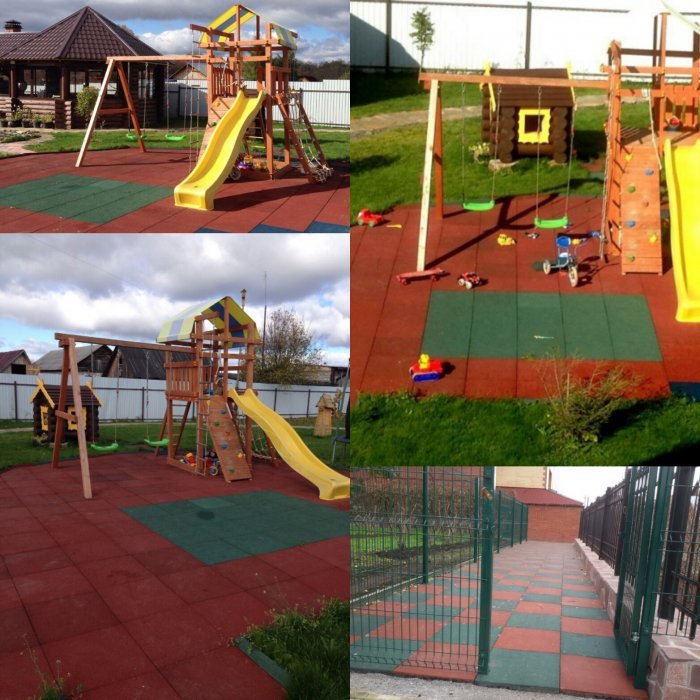 Резиновая плитка из крошки 500x500 (16 мм) - вид 2