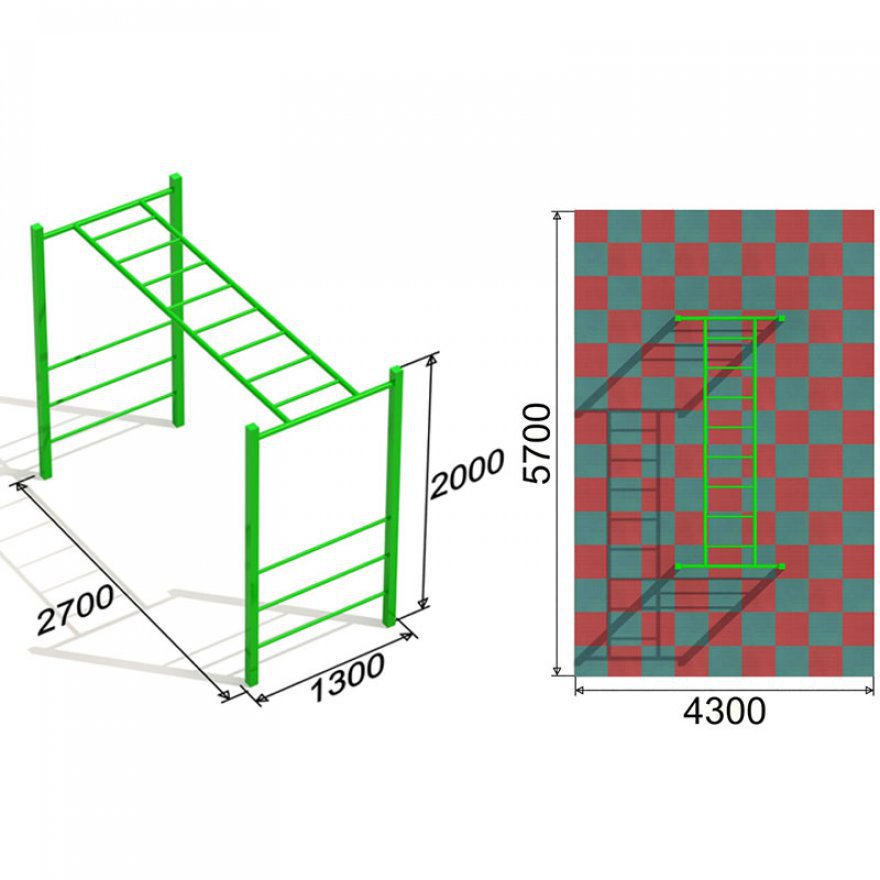 Рукоход Прямой 1 - вид 2