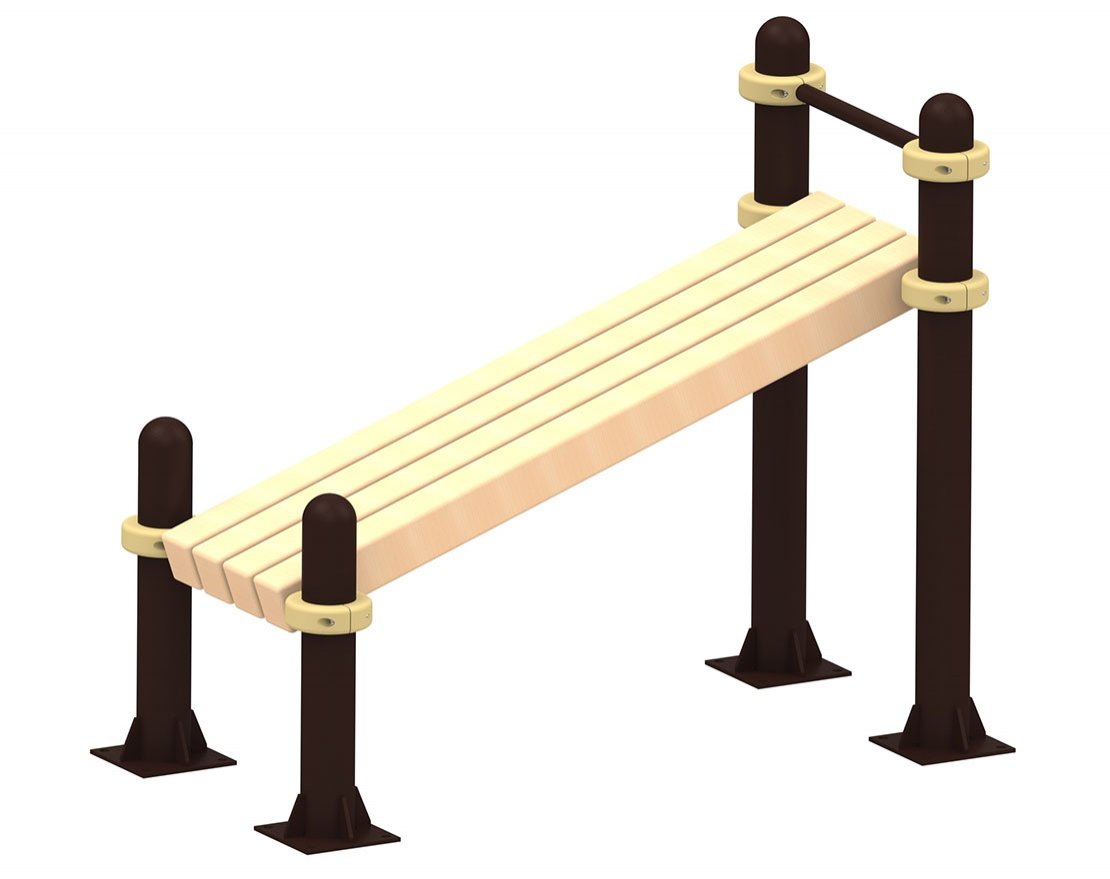 Уличная скамья для пресса TORUDA 11, брус - вид 2