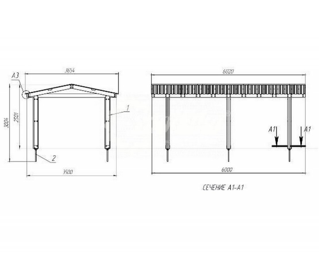 Теневой навес Руф 1 - вид 6