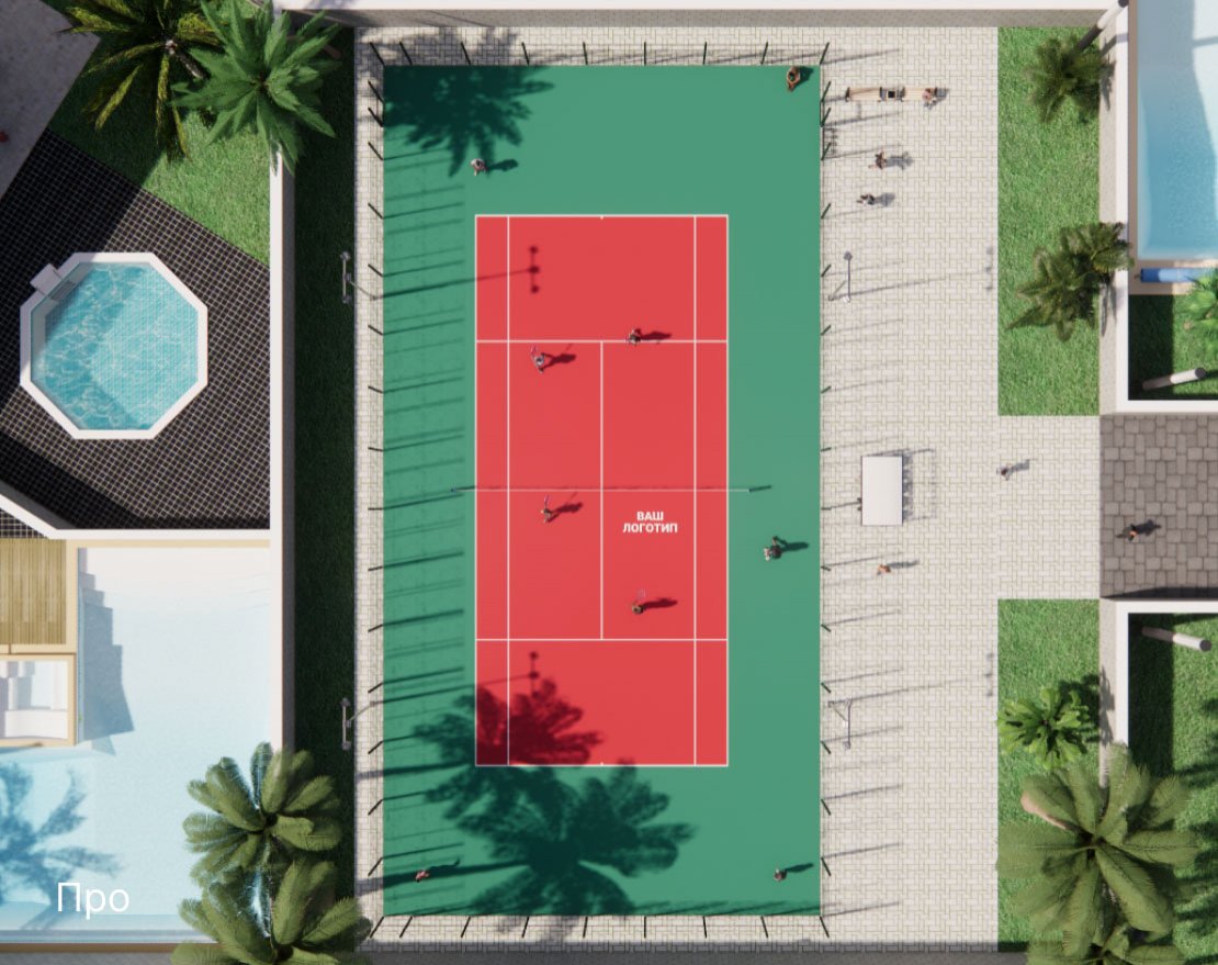 Корт для тенниса TORUDA T-1 (37х19, игровое поле 24х11) - вид 2