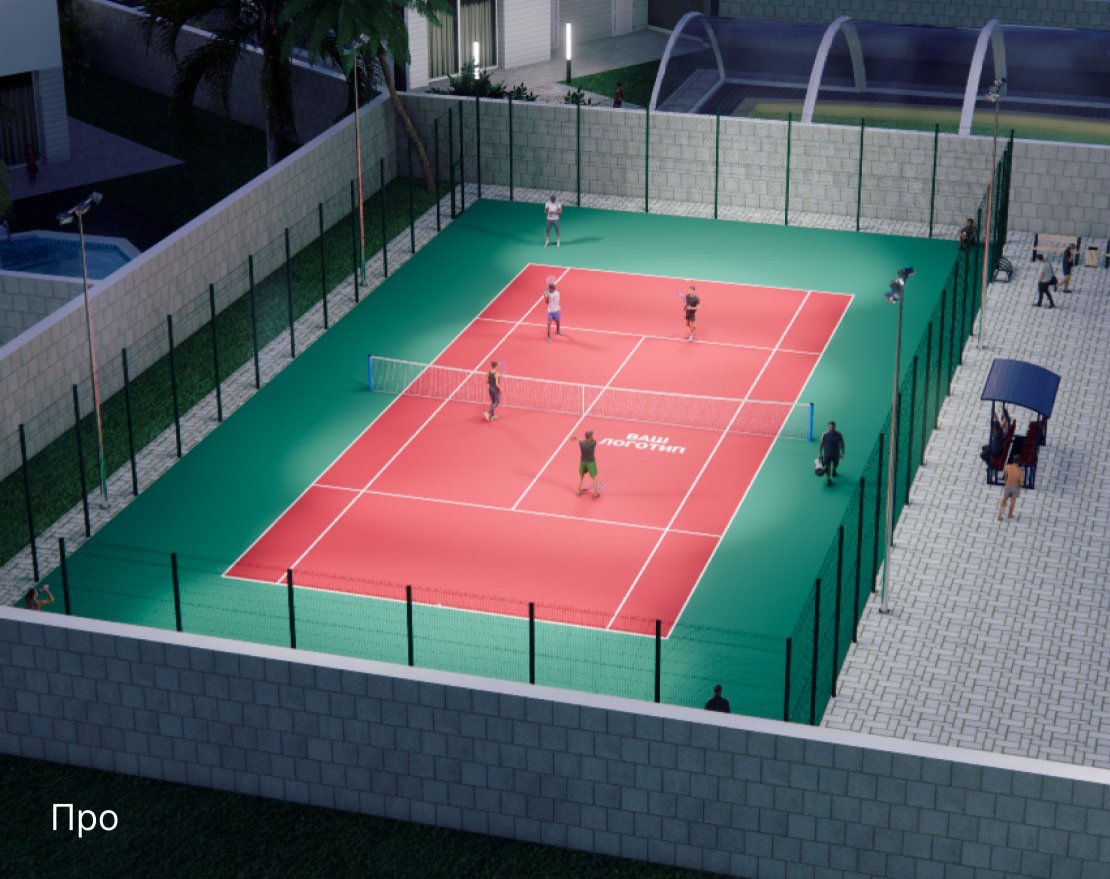 Корт для тенниса TORUDA T-1 (37х19, игровое поле 24х11) - вид 2