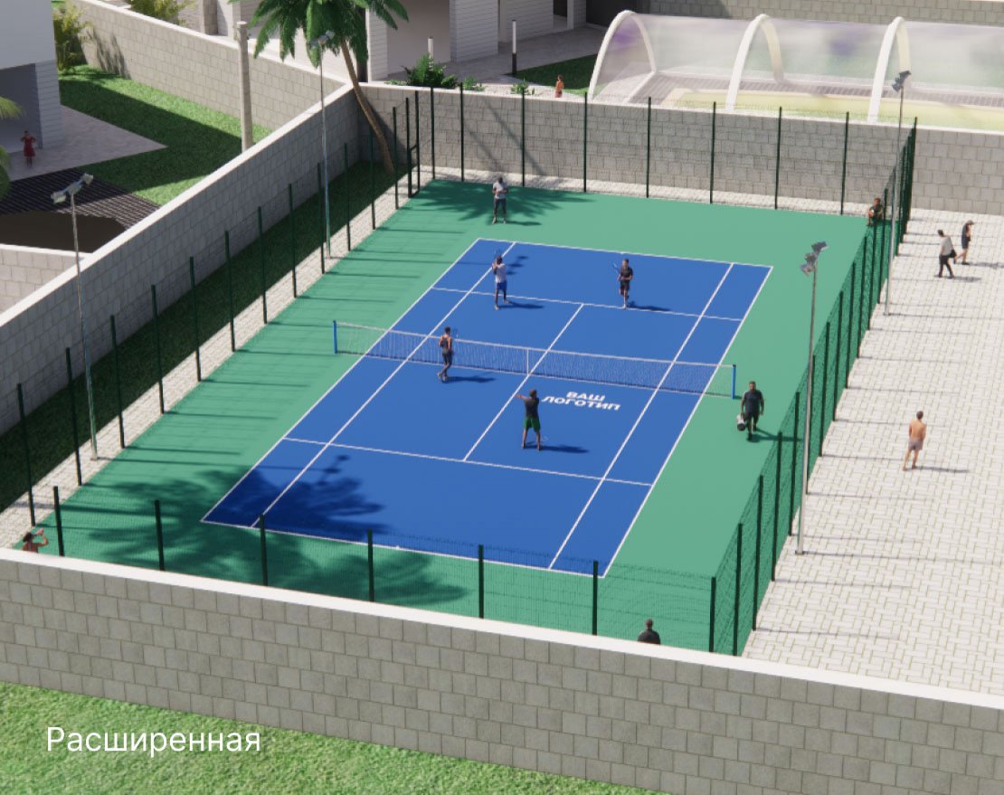 Корт для тенниса TORUDA T-1 HARD (37х19, игровое поле 24х11) - вид 2